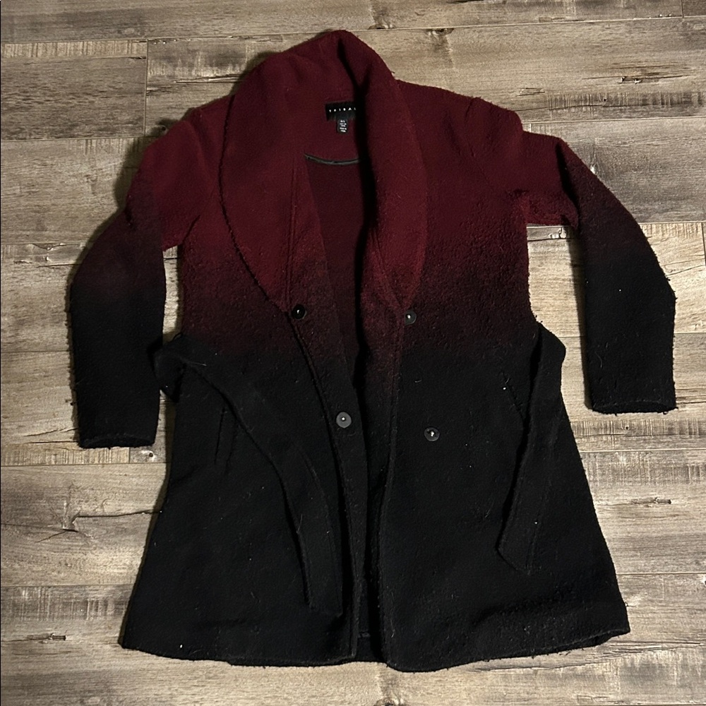 Tribal Deep Red and Black Knit Cardigan